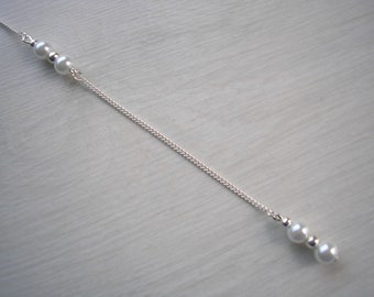 Accessoire de toile de fond en perles fines pour un collier, chaîne de mariée à clip dans le dos pour les robes de mariée et de bal de promo dos nu et dos nu