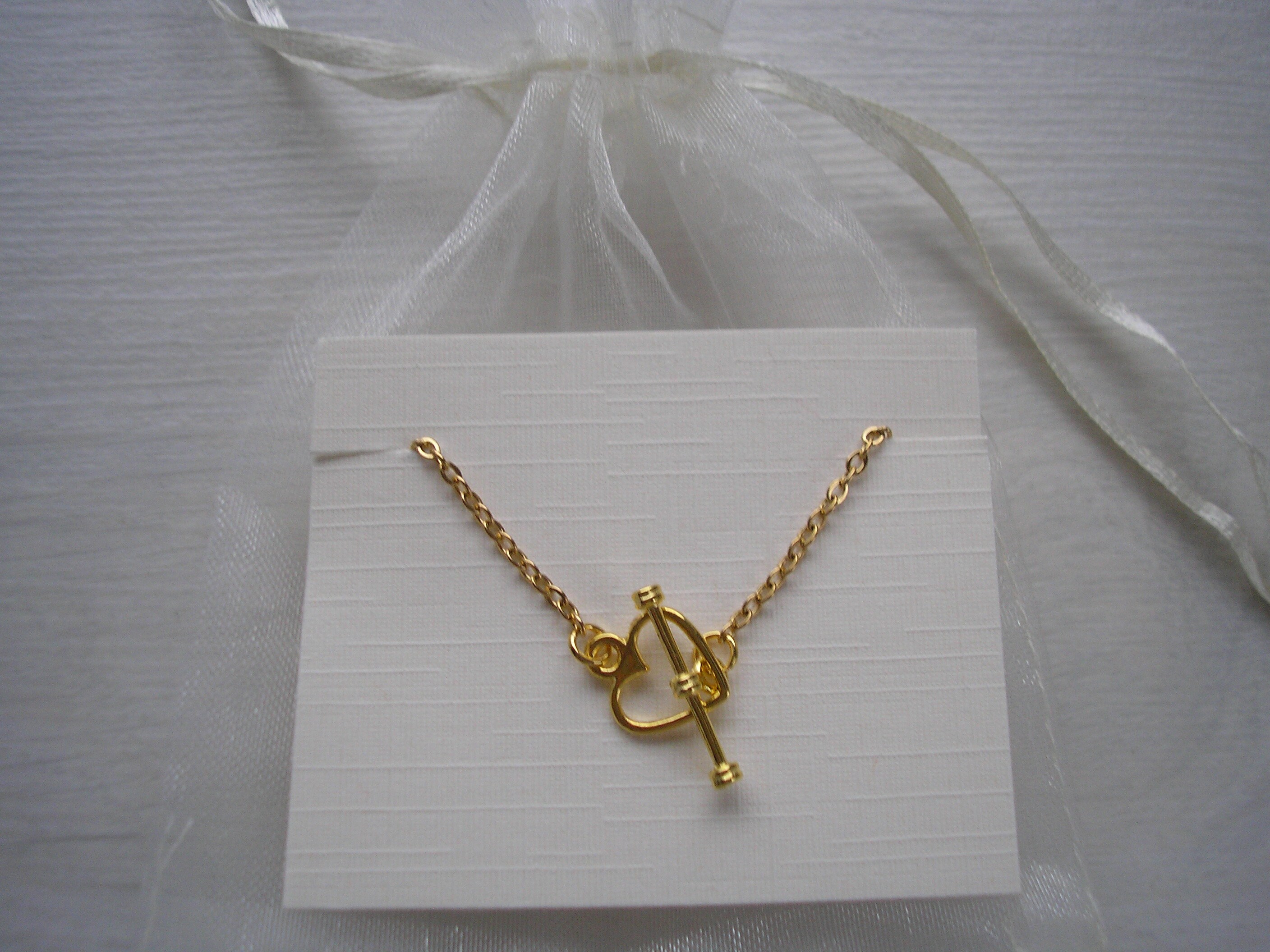 Love Heart Toggle Clasp Choker Necklace, Dainty Front Fastening