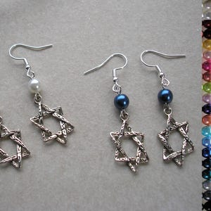 Star of David Earrings, Jewish Star Earrings, Hanukkah, Bat Mitzvah, Magen David, Judaica Hebrew