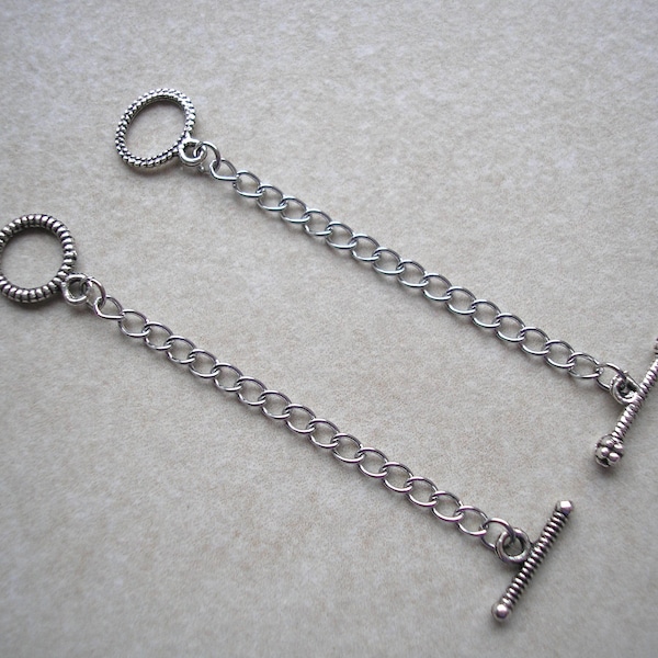 Runde Knebelverschluss-Verlängerungskette für eine Halskette oder Armband, Kettenverlängerer, Verlängerungskettchen