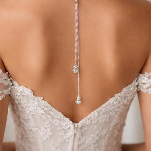 Crystal Back Chain, Dainty Crystal & Diamante Clip-on Backdrop Attachment for a Necklace, Bridal Backdrop for Low Back or Backless Dress