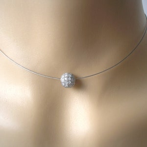 Diamante Disco Ball Necklace: Minimalist Pave Crystal Choker