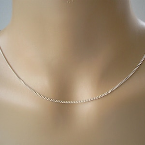 Fine Plain chain necklace, Fine Silver or Gold plated curb chain made to your chosen length