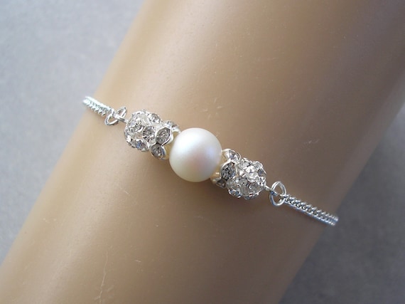 Pearl and cheap diamante bracelet