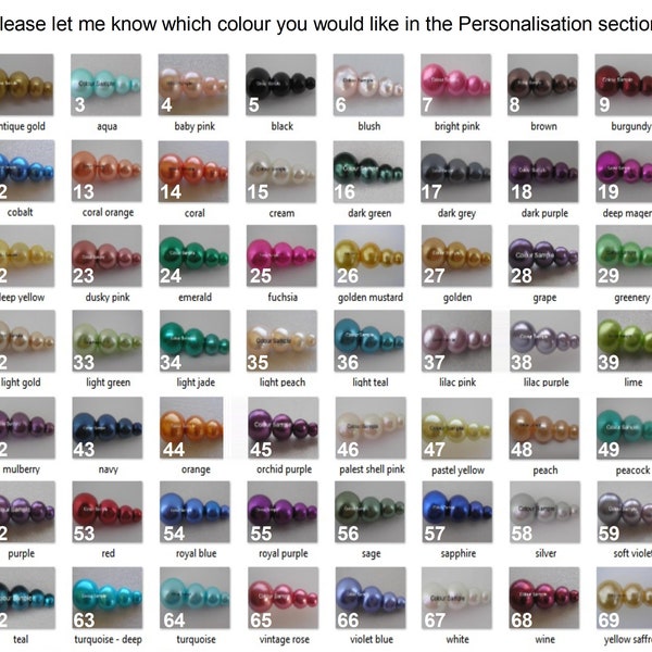 Up to 5 Sample 6mm Pearl Beads to help you decide which colour handmade to order jewellery you require