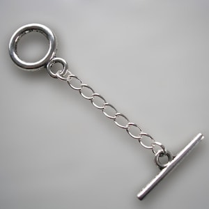 Chunky Little Round Toggle Clasp Extension Chain for a Necklace or Bracelet, Chain Lengthener, Tibetan Silver Chain Extender