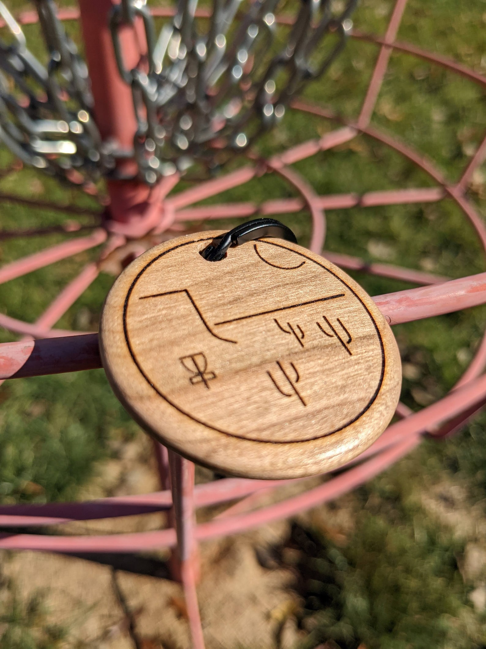 Disc Golf Keychain Wood Etsy