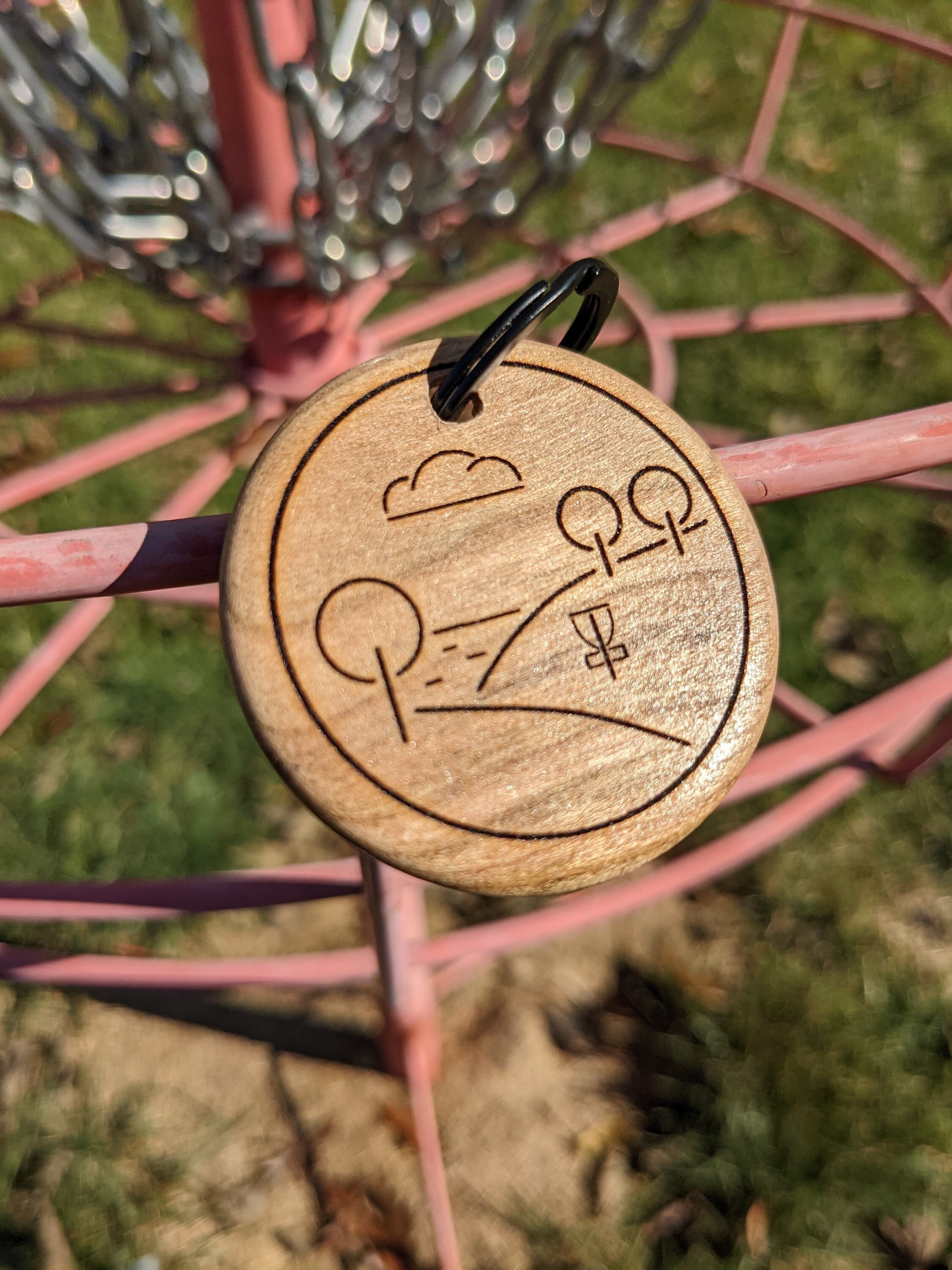 Disc Golf Keychain Wood Etsy