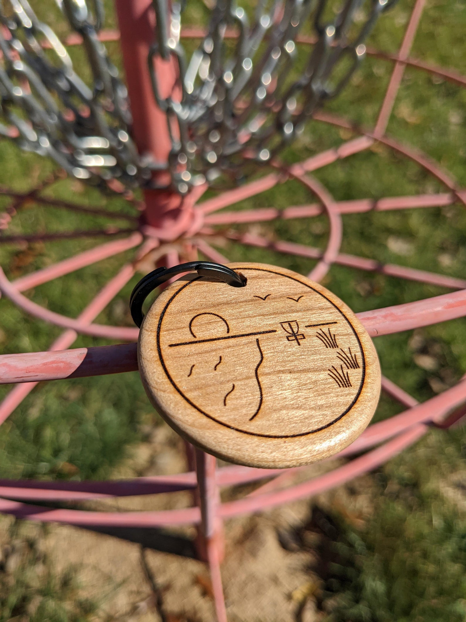 Disc Golf Keychain Wood Etsy
