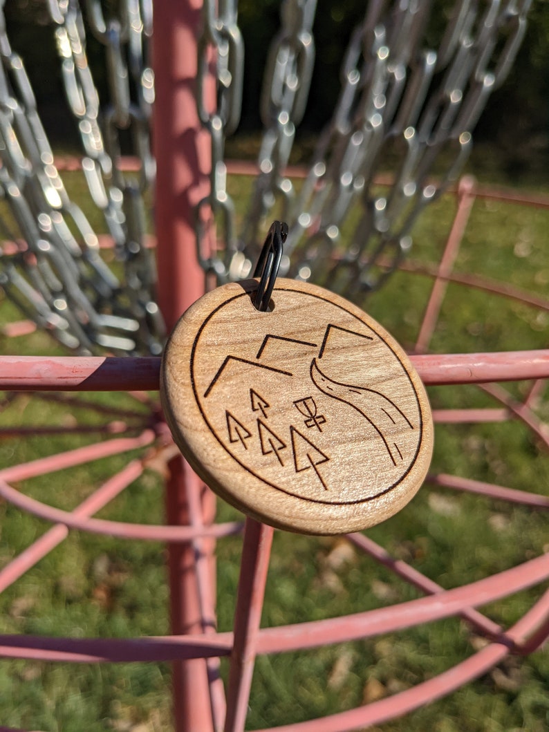 Disc Golf Keychain Wood Etsy