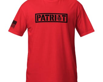 PATRIOT, USA, Patriotyczny, Armia, Marines, Marynarka Wojenna, Siły Powietrzne, Straż Przybrzeżna, Wojskowy, 4 lipca, Americana, Prezent dla mężczyzn, Koszulka z krótkim rękawem