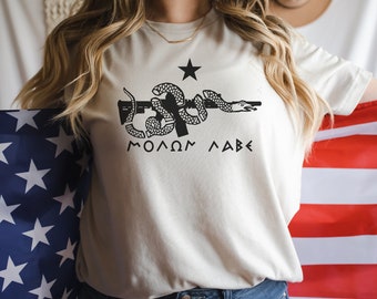 Molon Labe, Vieni e prendilo, 1776, Fucile nero, Serpente, Militare, Milizia, Tattica, Camicia da uomo, Camicia tattica, Camicia militare