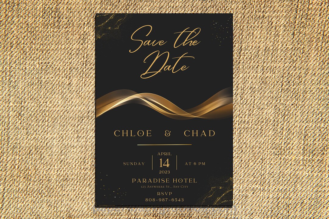 Elegant Save the Date Template, Minimalist Save the Date, Printable ...