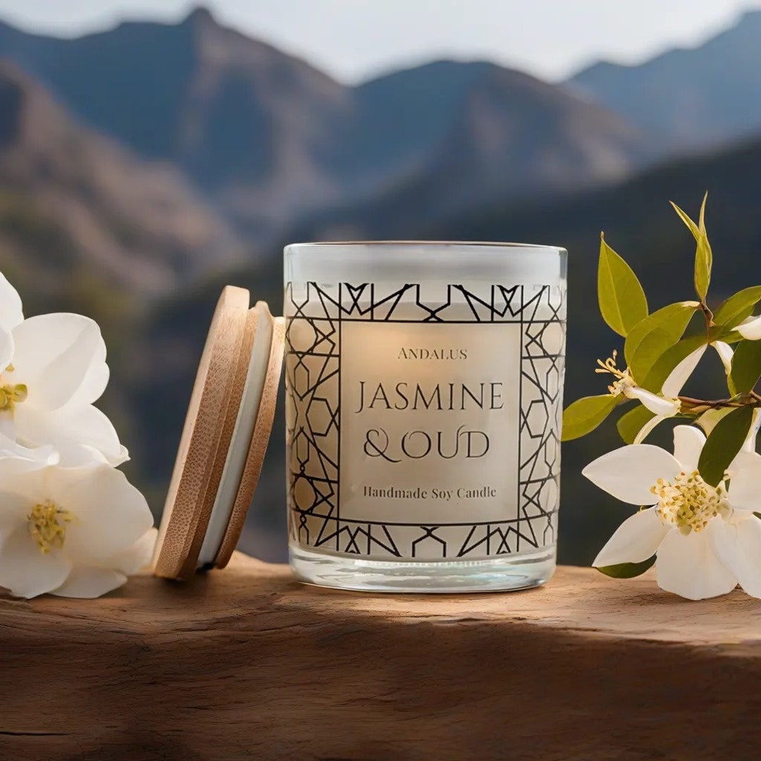 Jasmine and Oud Candle Luxury Candle Beautiful Candle Middle Eastern