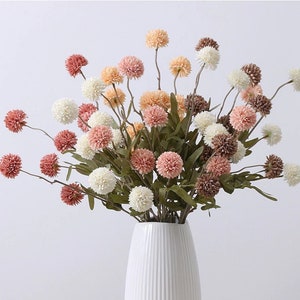Realistic Faux Dandelion Flowers in 6 Colors | Home Decor | Flower For Bouquet | Neutral Color Simulation Flower