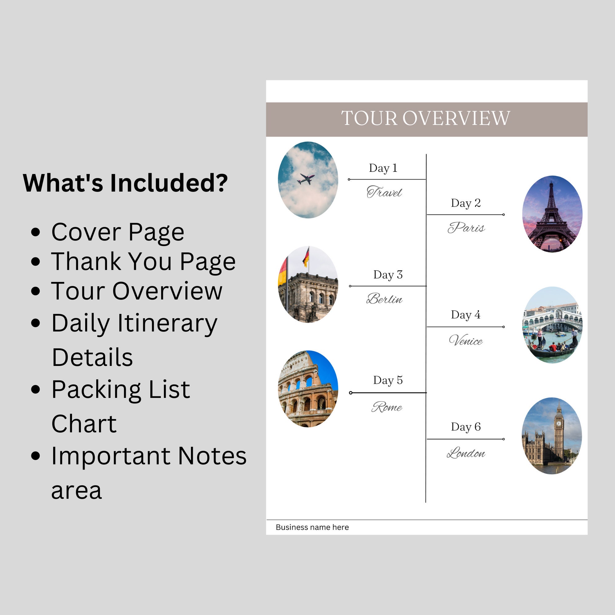 Travel Agent Client Itinerary Template Travel Itinerary Etsy