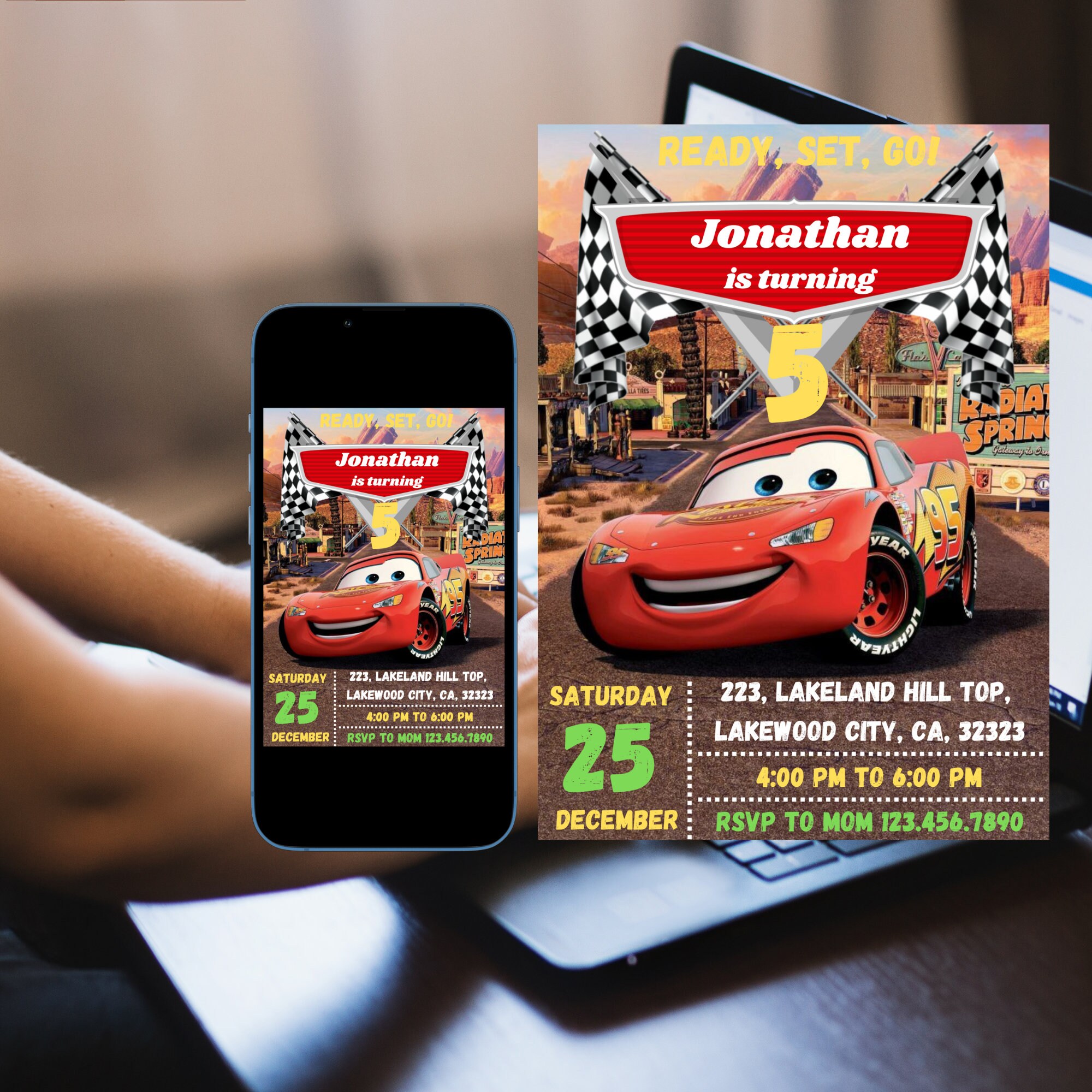 Cars Birthday Invitation Kids Birthday Invitation - Etsy