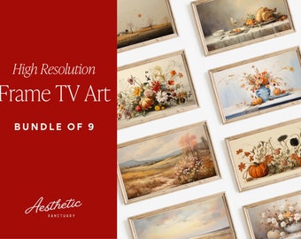 Fall Frame TV Art, Descarga digital de otoño, Samsung Frame TV Art, Autumn Tv Art, Frame TV Art Set de 9, Fall Floral Art Set, Arte paisajístico