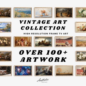 Frame TV Art Set of +100 | Vintage Art Prints Bundle | Samsung Frame TV Wallpaper | Digital Downloads  | Complete Store Collection | Tv Art