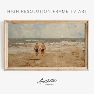 COASTAL Digital Art | Coastal Art for Frame TV | Brothers on the Beach Digital Art | Samsung Frame TV Art