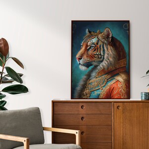 King Tiger, Wall Art,  Digital Download, Home Decor, Printable, Digital Art Print, Printable Poster