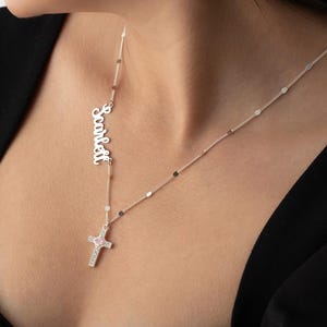 Collier croix en argent avec pierre de naissance Collier croix en or Baptême cadeau bijoux Pierre de naissance religieuse pendentif Croix unique pierre de naissance de baptême