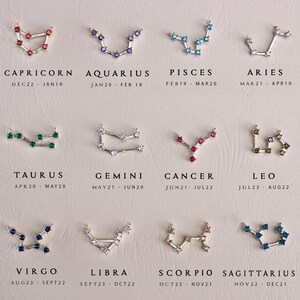 Collier constellation du zodiaque en or 14 carats, bijoux pendentif astrologie personnalisés, cadeau signe astrologique délicat pour elle, horoscope minimaliste argenté