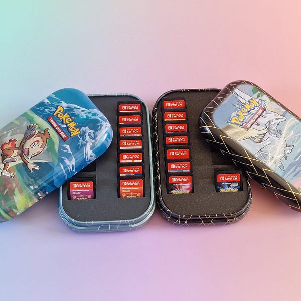 Étui de rangement pour cartouches de jeu Pokémon Switch, boîte de rangement pour cartouches Nintendo Switch, incluant une boîte Pokémon mystère, organisateur de jeu de cartes à collectionner imprimé en 3D personnalisé