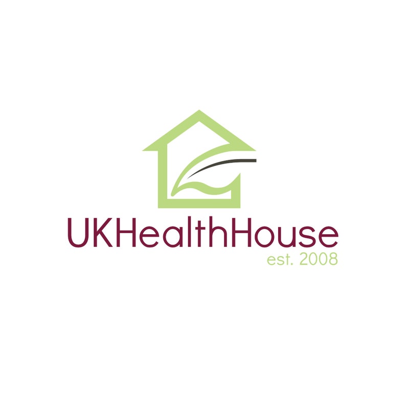 May include: A green house logo with a stylized leaf inside. The text "UKHealthHouse est. 2008" is below the logo.