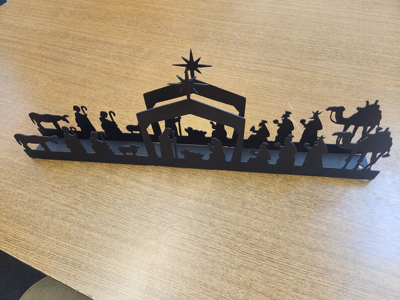 Manger Scene Tabletop Decoration 24 X 8 X Etsy