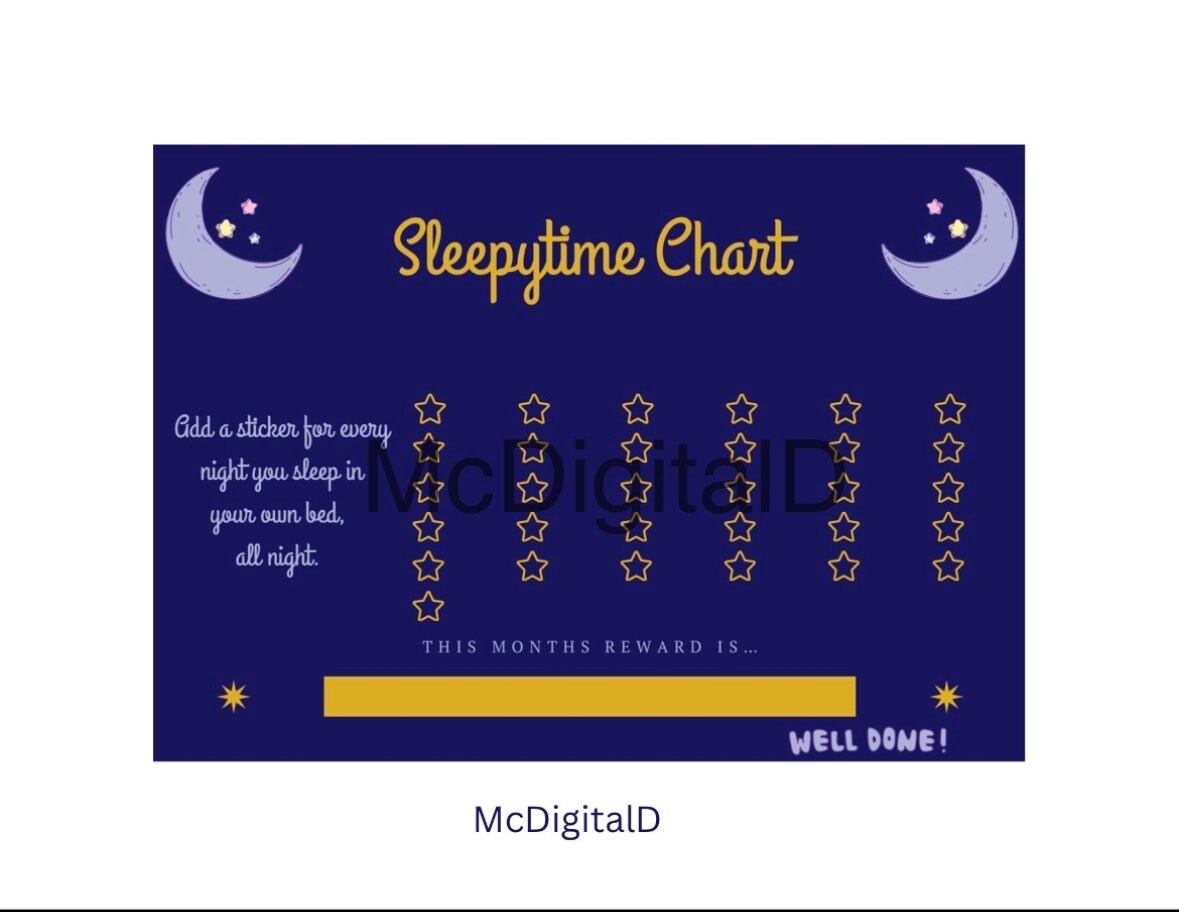 Printable Sleep Reward Chart Digital Reward Chart - Etsy