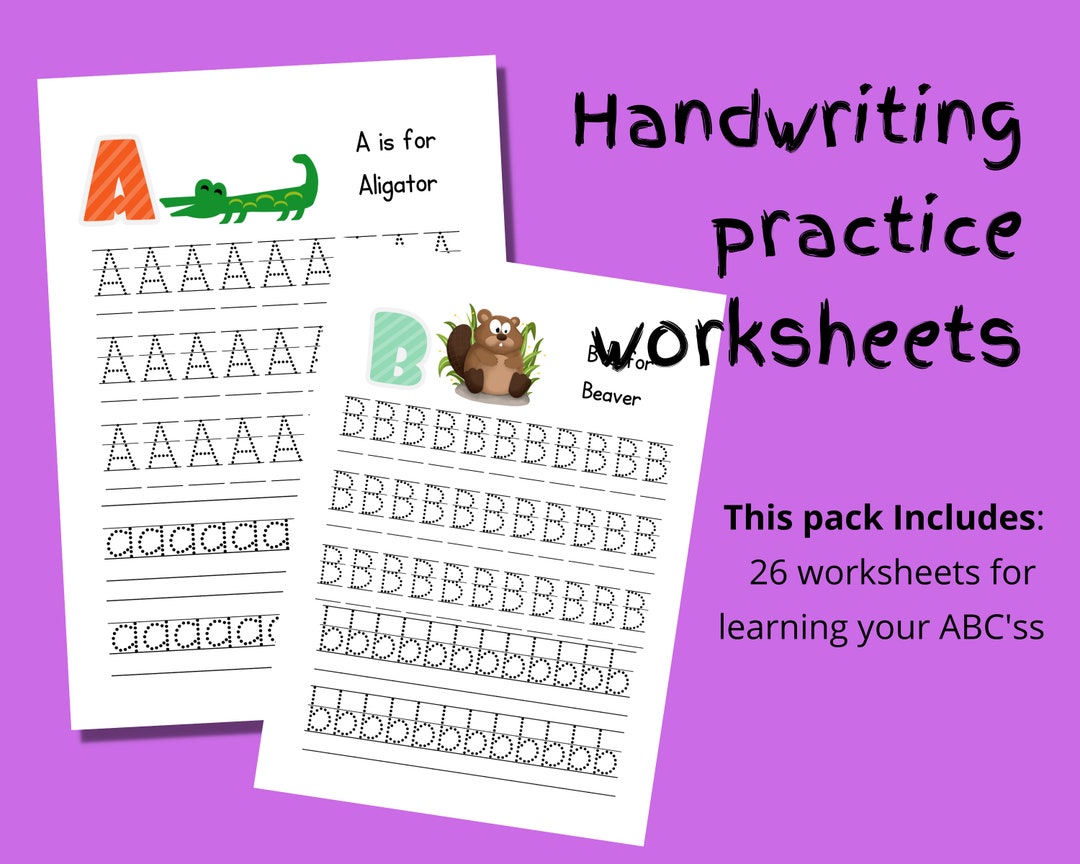 Upper and Lower Case Alphabet Printable Worksheets Learn to Etsy