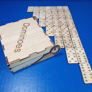Dominoes Set with Storage Box: Laser Cut Files (SVG, DXF, LBRN2, AI) (Digital Download)