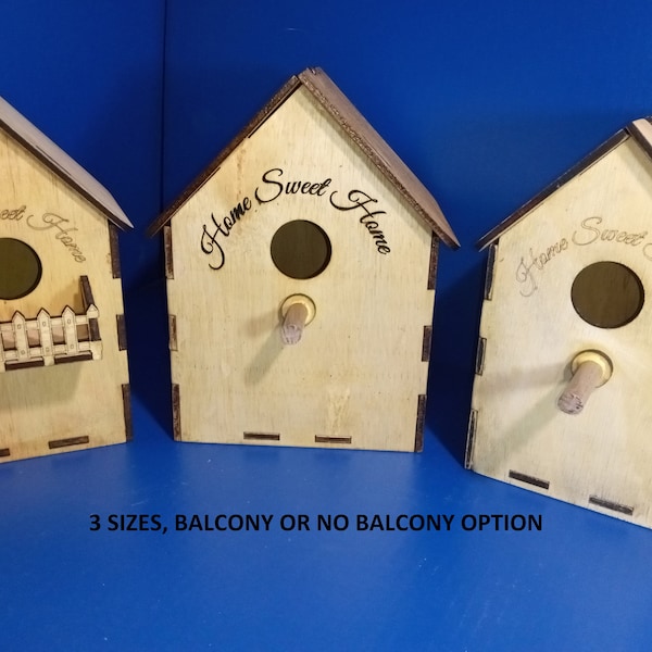 Bird box x 3 types of house svg, lightburn, spring, nesting box, bird nesting box, baby birds, chicks, bird house for outdoors, wild birds,