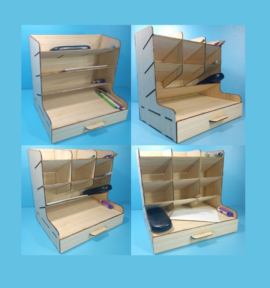 Office Tidy 3 Variations, Desk Organizer Laser Cut Desk Organizer Desk