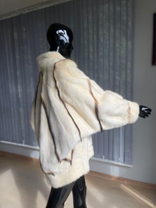 Day Furs Inc. Woman's Gorski White Jaguar Female Mink Fur Jacket