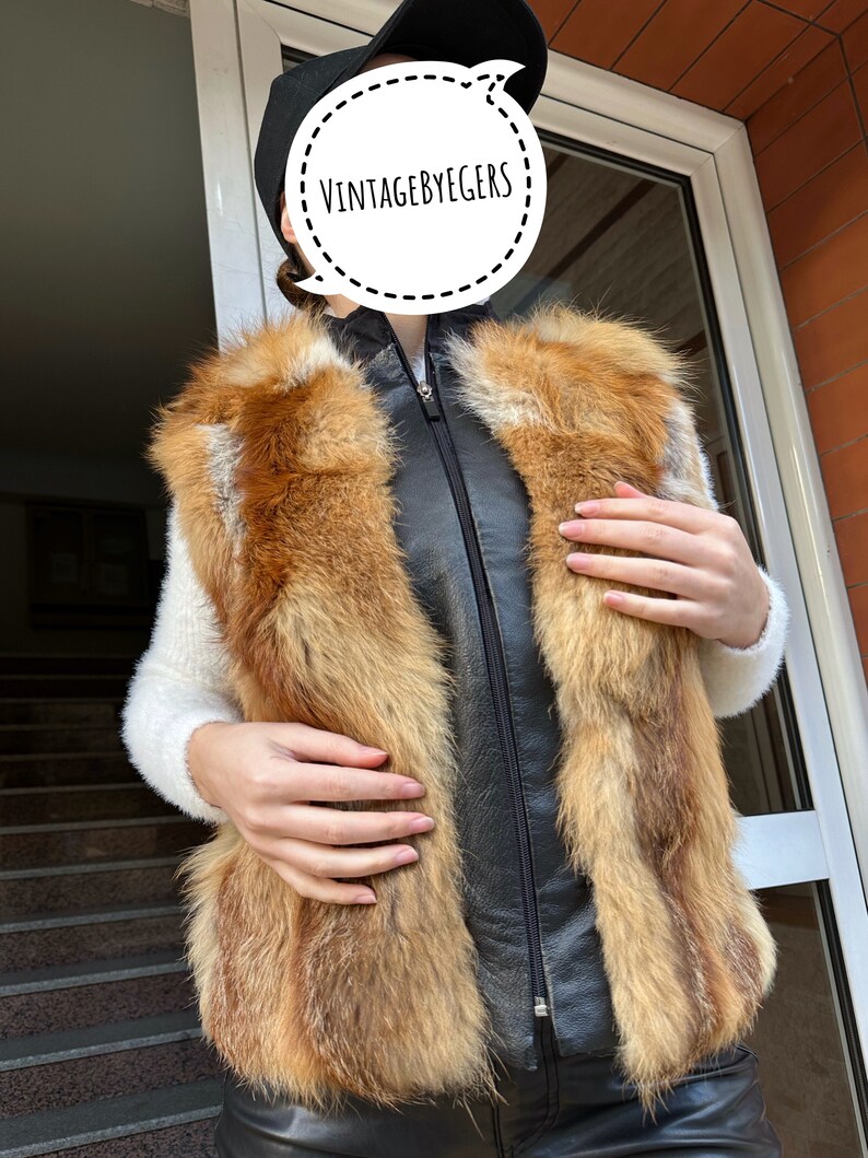 Red Fox Fur Vest in Small Size, Fox Fur Vest, Fox Fur Coat, Real Fur ...