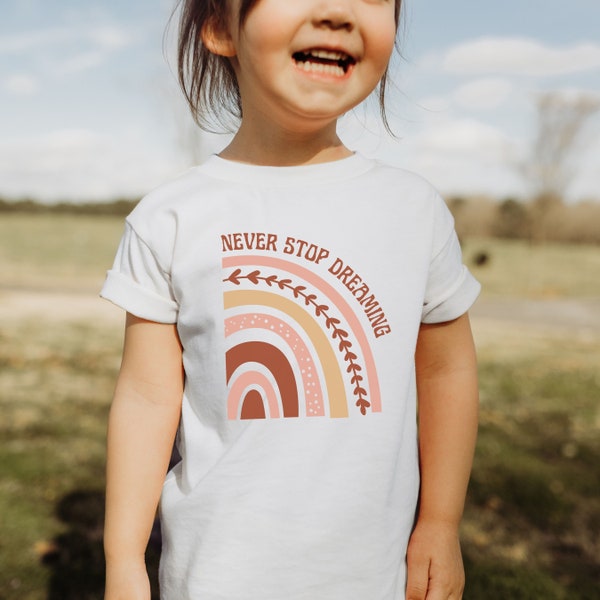 Never Stop Dreaming Toddler Shirt | Positive Message Tee | Kids Affirmations | Mama's Mini Toddler Tee | Girl Toddler Shirt