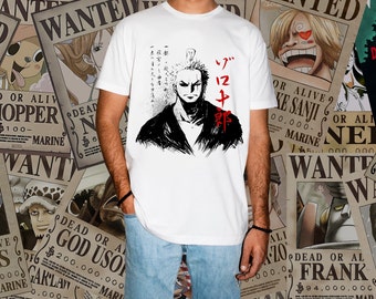 T-shirt animé | -shirt Roronoa Zoro | T-shirt animé une pièce | Cadeau d'anniversaire parfait | Cadeau pour les amateurs de dessins animés |