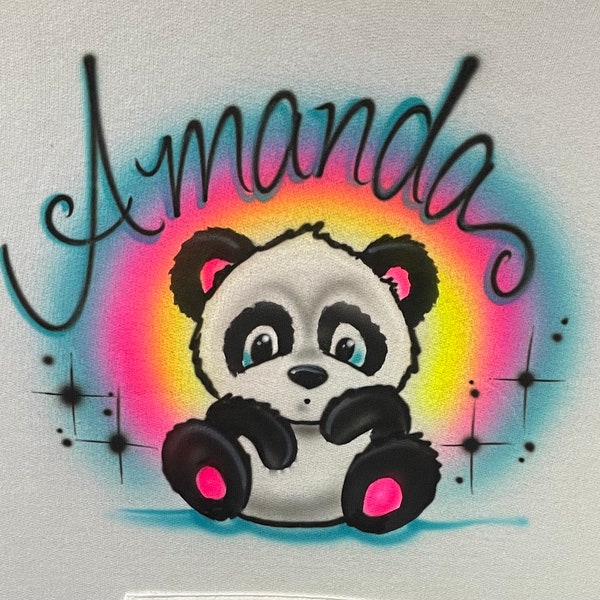 Airbrush T-Shirt CUTE PANDA design