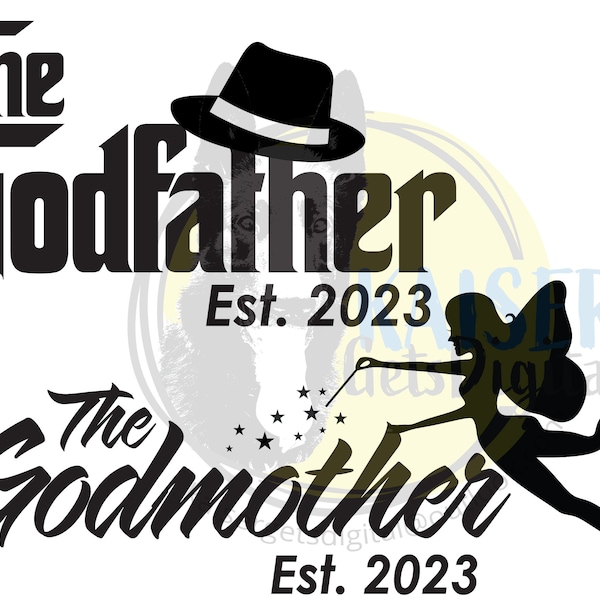 Godmother and Godfather SVG Bundle, God Mother Svg, God Father Svg, Godmother Established 2023 SVG, Baptism Svg, Easter SVG Files, Easter