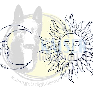 Sun And Moon Svg, Celestial Svg, Moon Phase Png, Boho Sun face and moon, Magic Moon Silhouette Svg, files for cricut, Crescent moon svg