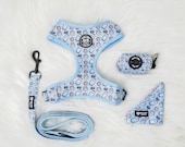 Cookies and Milk Print Dog Harness Cute Dog Harness Set Adjustable Dog Harness Blue Dog Harness Boy Dog Harness Matching Dog Harness Etsy Ireland