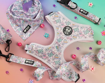 Pink Cupcake Dog Harness, Dog Harness, Adjustable Dog Harness, Pink Dog Harness, Girl Dog Harness, Matching Dog Harness Set