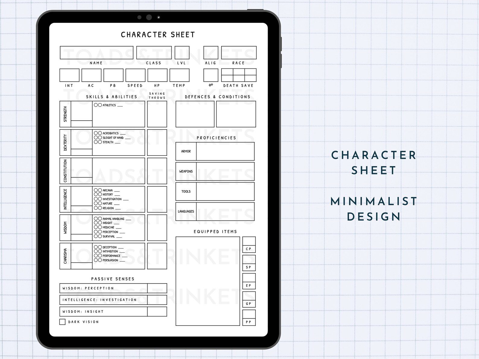 13 Page Digital D&D Character Journal With Complete Character Etsy