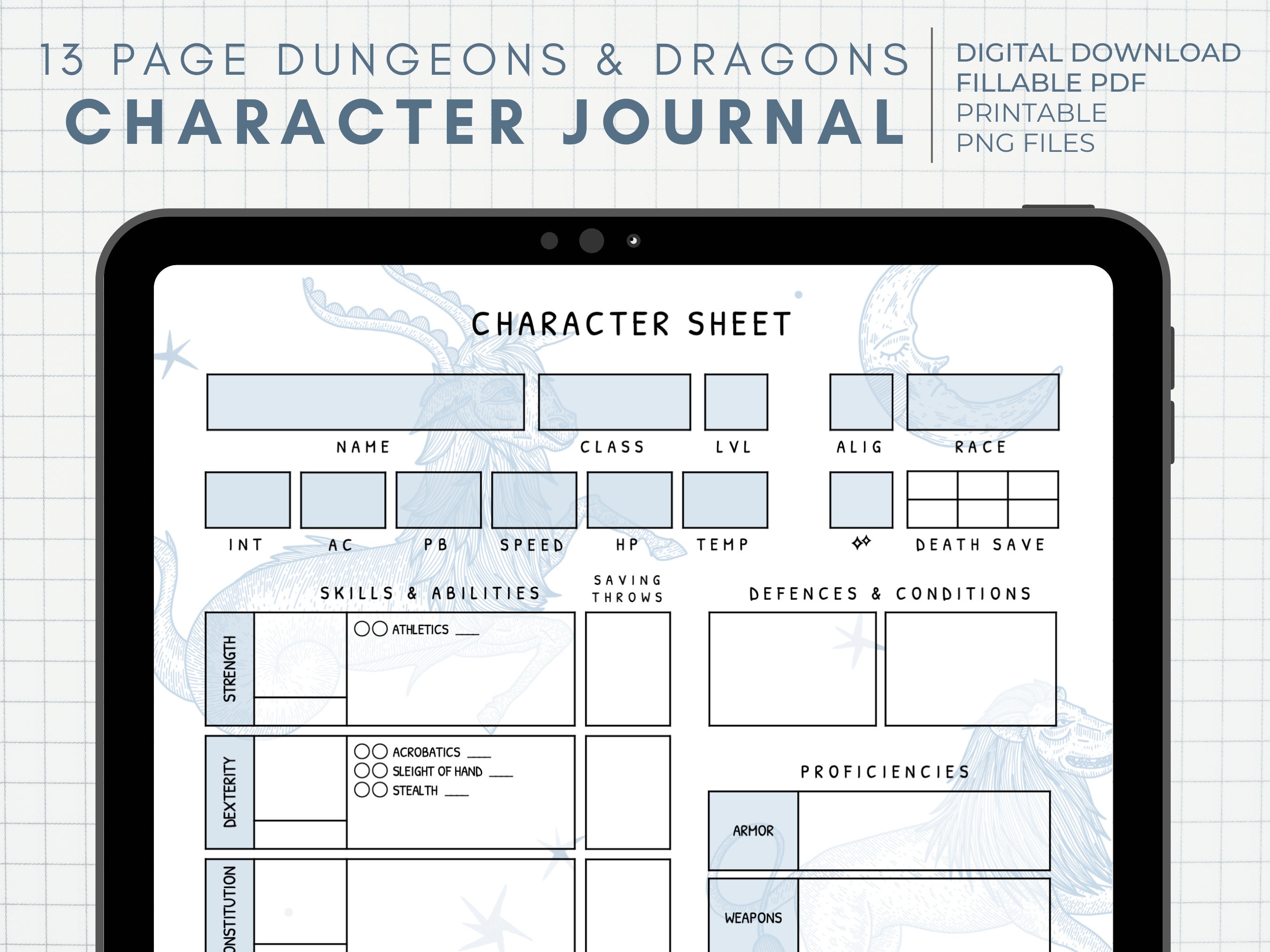 Arcana Edition Blue D&D Character Journal With Complete Etsy