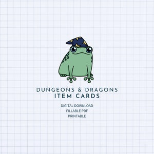 Item Cards for D&amp;D Fillable and Printable Pdf Minimalist Design Print ...
