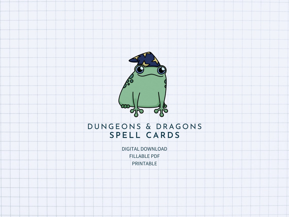 Spell Cards for D&amp;D Fillable and Printable Pdf Minimalist Design Print to Size Version Ready to ...