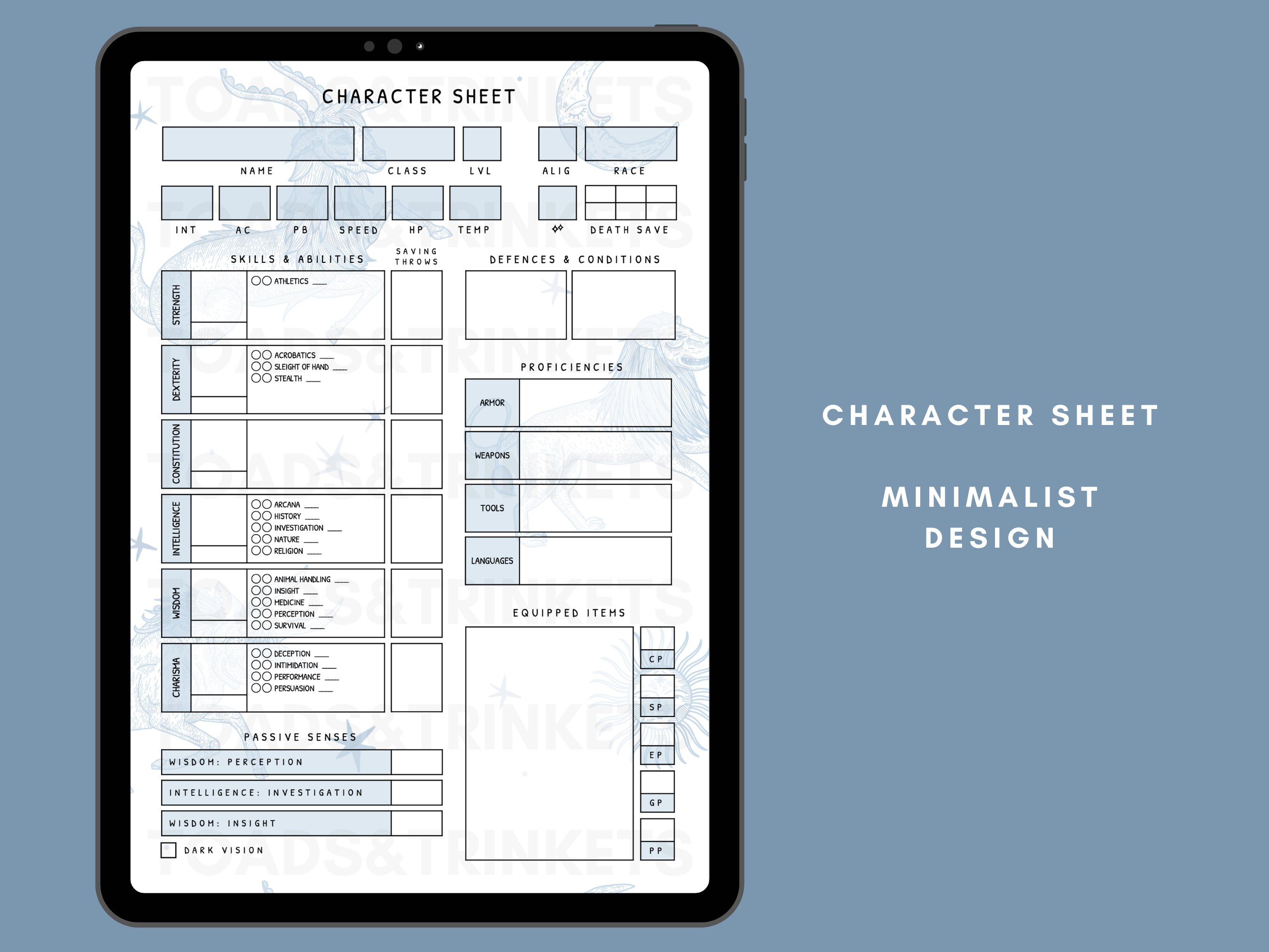 Arcana Edition Blue D&D Character Journal With Complete Etsy