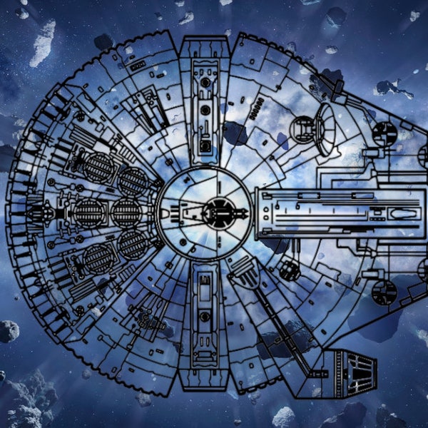 Star Wars Millenium Falcon Sign Laser Cut or Engraving .SVG .AI .DXF Lightburn Digital Download